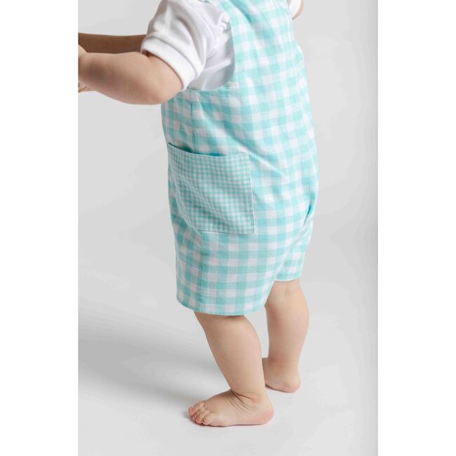 Gingham Linen-Look Shortall