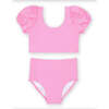Gingham Puff Sleeve Bikini - Two Pieces - 1 - thumbnail