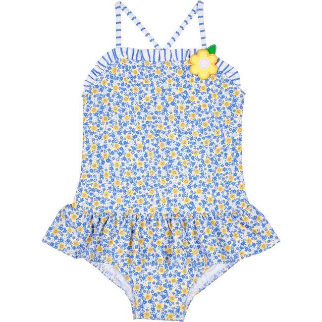 Floral Skirted Swimsuit with Flower