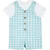 Gingham Linen-Look Shortall - Rompers - 3