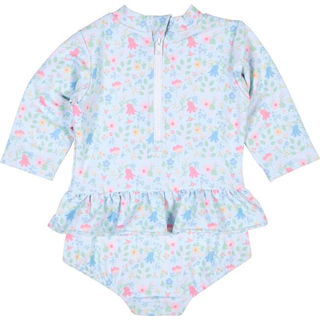 Floral Print One Piece Rashguard with Bow - One Pieces - 5