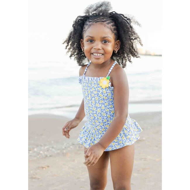 Floral Skirted Swimsuit with Flower