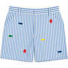 Seersucker Short With Embroidered Sea Creatures - Shorts - 1 - thumbnail