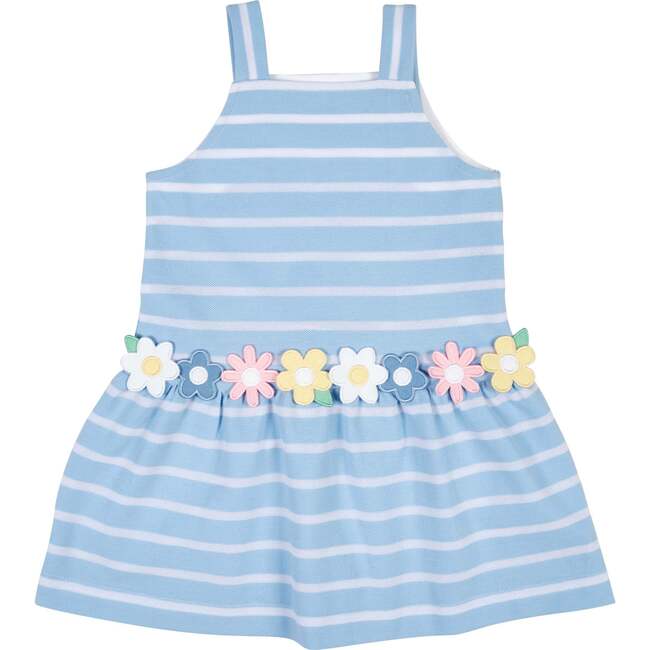 Stripe Knit Dress With Mulitcolor Flowers