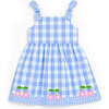 Gingham Dress With Flower Cherries - Dresses - 1 - thumbnail