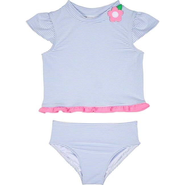 Cap Sleeve Rash Guard Tankini With Flower