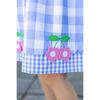 Gingham Dress With Flower Cherries - Dresses - 2