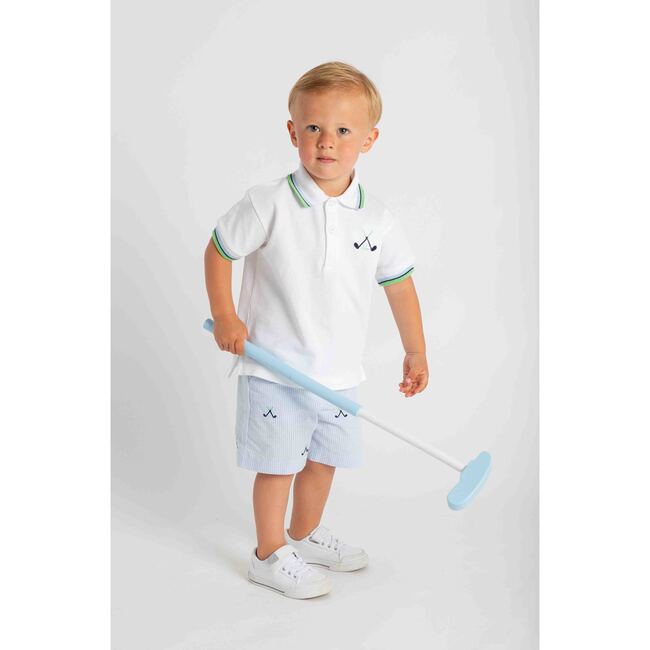 Knit Polo With Golf Clubs
