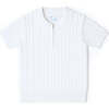 Short Sleeve Polo Cable Sweater - Sweaters - 1 - thumbnail