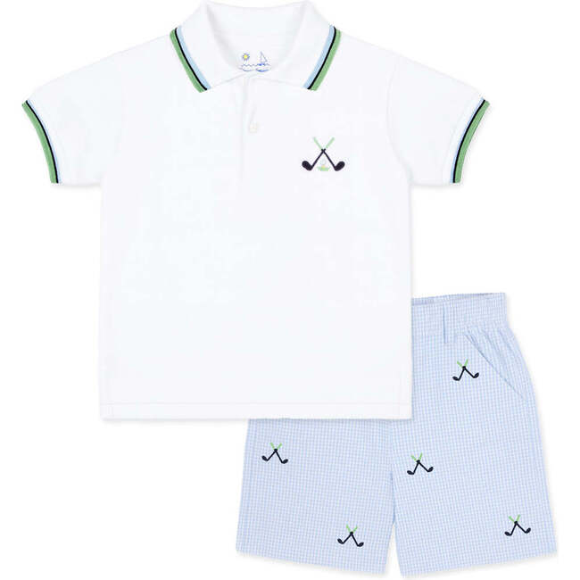 Knit Polo With Golf Clubs - Polo Shirts - 4