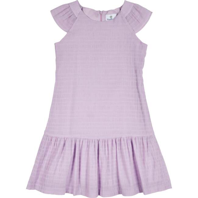 Crinkle Lawn Dress With Shirred Hem Ruffle