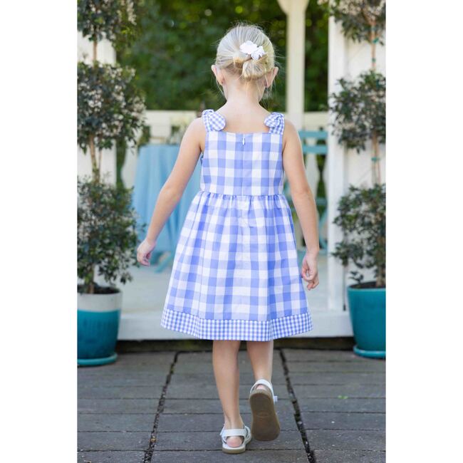 Gingham Dress With Flower Cherries - Dresses - 3
