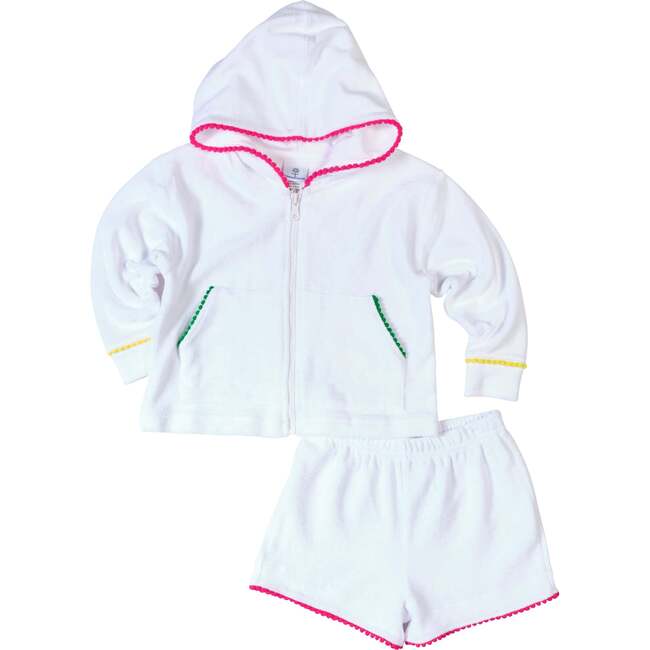 Terry Hoodie With Pom Poms