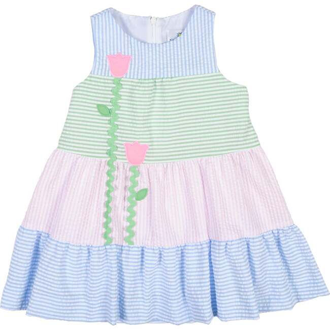 Seersucker Dress With Tulips