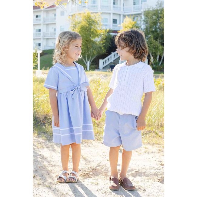 Short Sleeve Polo Cable Sweater - Sweaters - 3