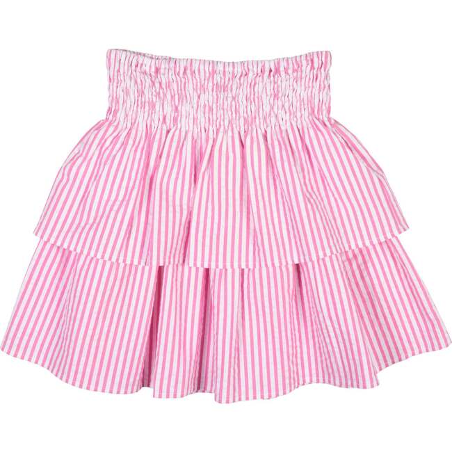 Seersucker Skirt With Ruched Waist