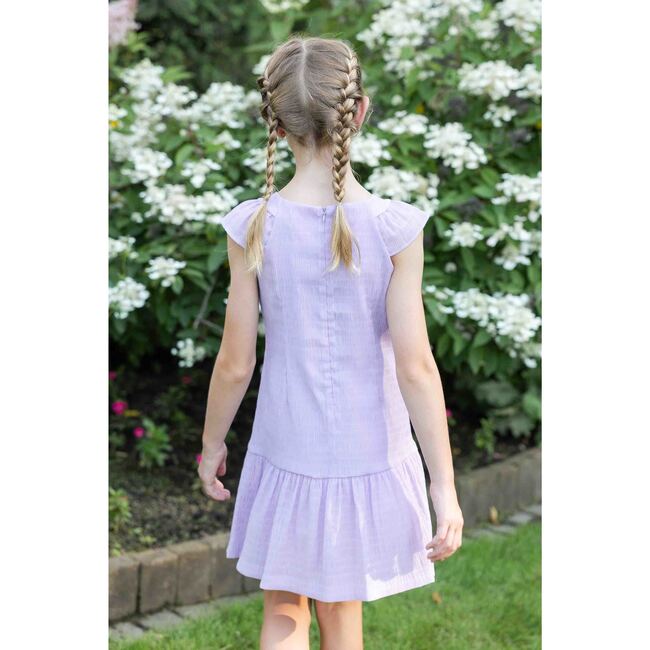 Crinkle Lawn Dress With Shirred Hem Ruffle - Dresses - 3