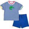 Stripe Knit T-Shirt With Lizard - T-Shirts - 3
