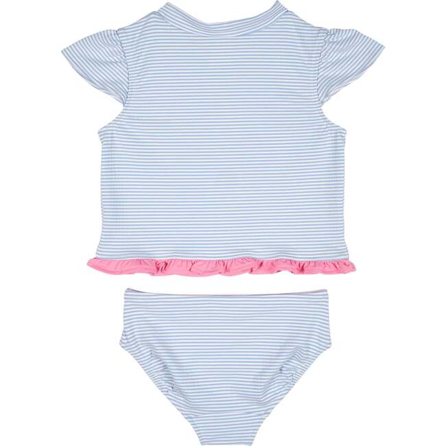 Cap Sleeve Rash Guard Tankini With Flower - One Pieces - 4