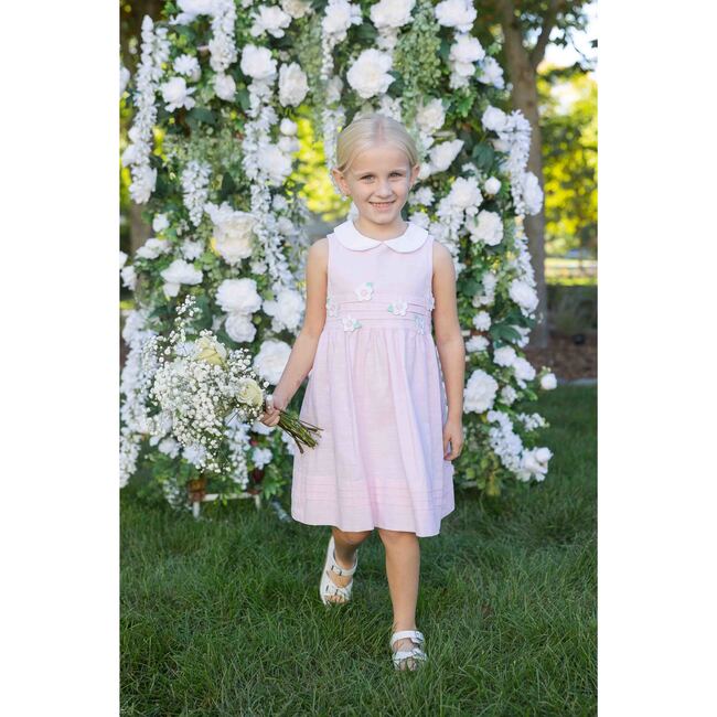 Linen-Look Dress With Flowers - Dresses - 5