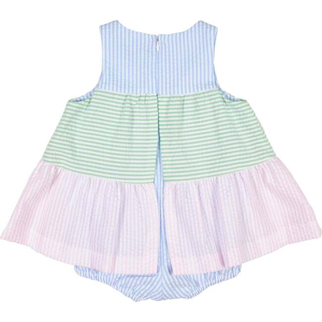 Seersucker Romper With Tulips - Rompers - 4