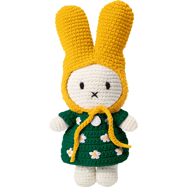 Miffy Handmade And Her Green Flower Dress + Yellow Hat