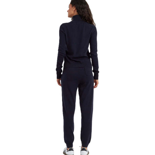 Wool Cashmere Cuffed Joggers, Navy