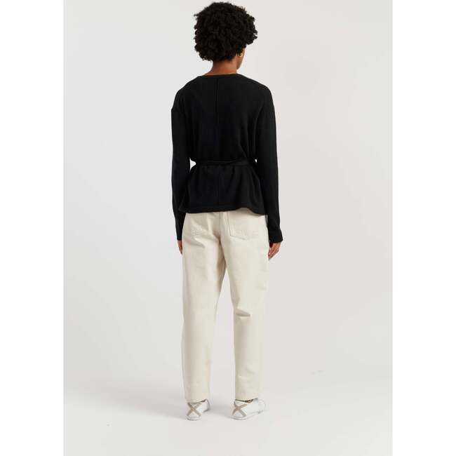 Wool Cashmere Light Wrap Cardigan, Black