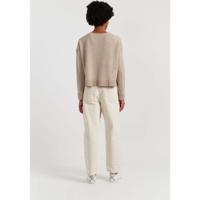 Wool Cashmere Light Relaxed Sweater, Soft Oat - Sweaters - 3