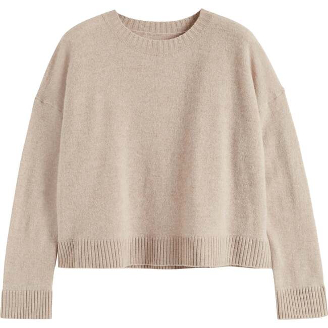 Wool Cashmere Light Relaxed Sweater, Soft Oat - Sweaters - 4