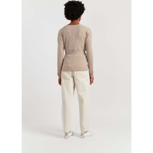 Wool Cashmere Light Wrap Cardigan, Soft Oat - Sweaters - 3