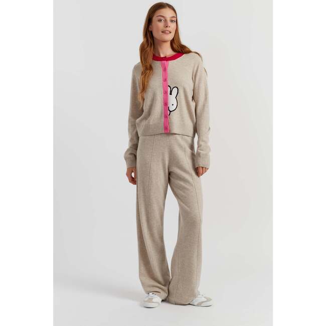 Wool Cashmere Miffy Peek Placket Sweater, Soft Oat - Sweaters - 3