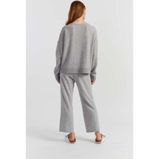 Wool Cashmere Light Relaxed Sweater, Light Grey - Sweaters - 3