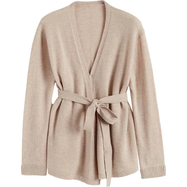 Wool Cashmere Light Wrap Cardigan, Soft Oat - Sweaters - 4