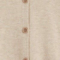 Wool Cashmere Blend Crew Neck Cropped Cardigan, Soft Oat - Sweaters - 3