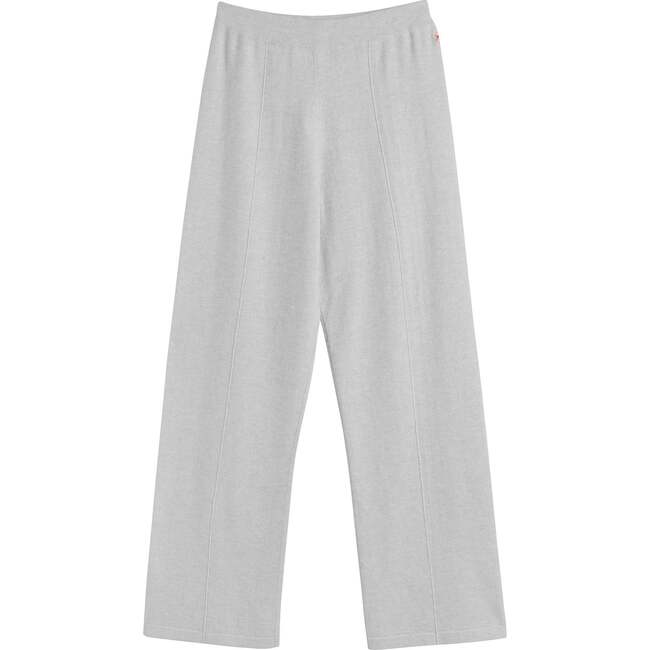 Wool & Cashmere Wide Leg Track Pant, Light Grey - Pants - 3