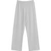 Wool & Cashmere Wide Leg Track Pant, Light Grey - Pants - 3 - thumbnail