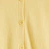 Wool Cashmere Blend Crew Neck Cropped Cardigan, Soft Yellow - Sweaters - 5