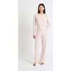 Wool & Cashmere Wide Leg Track Pant, Pink Melange - Pants - 2