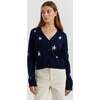 Pure Merino Star Cardigan, Navy - Sweaters - 1 - thumbnail