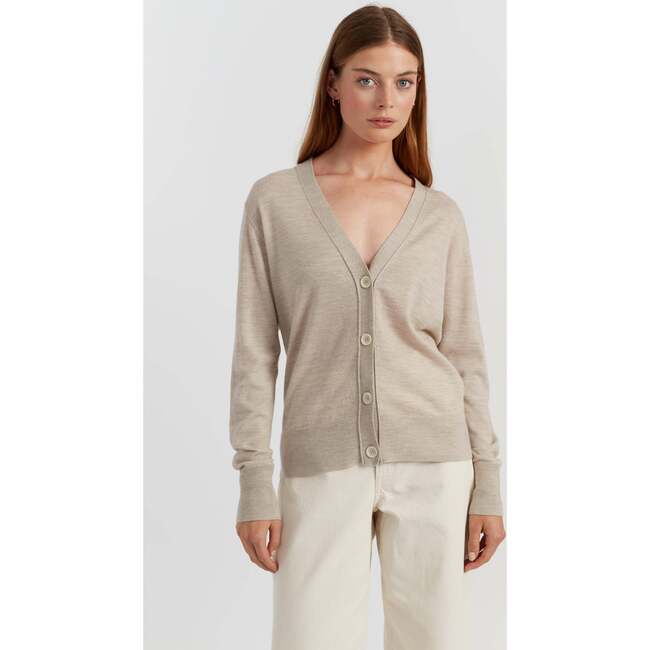 Pure Merino Cardigan, Beige