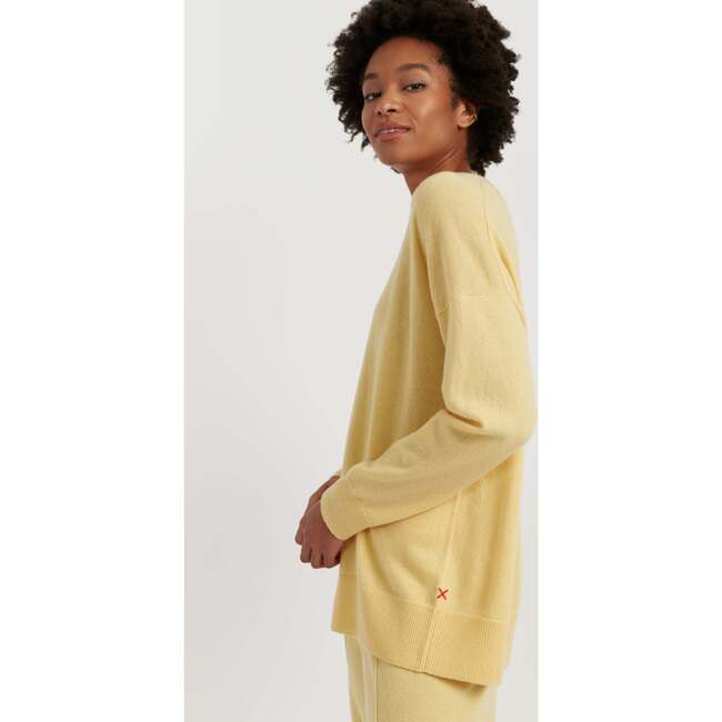 Wool & Cashmere Slouchy Sweater, Soft Yellow - Sweaters - 3