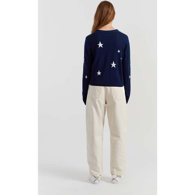 Pure Merino Star Cardigan, Navy - Sweaters - 2