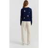 Pure Merino Star Cardigan, Navy - Sweaters - 2