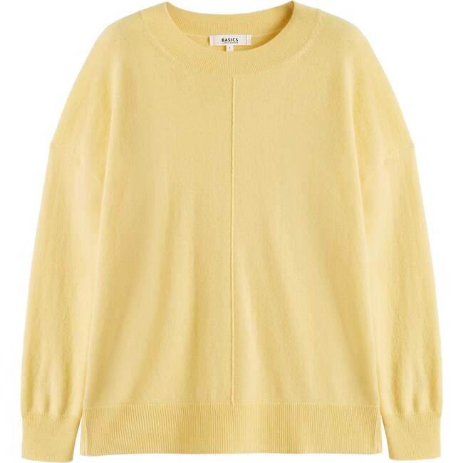 Wool & Cashmere Slouchy Sweater, Soft Yellow - Sweaters - 4