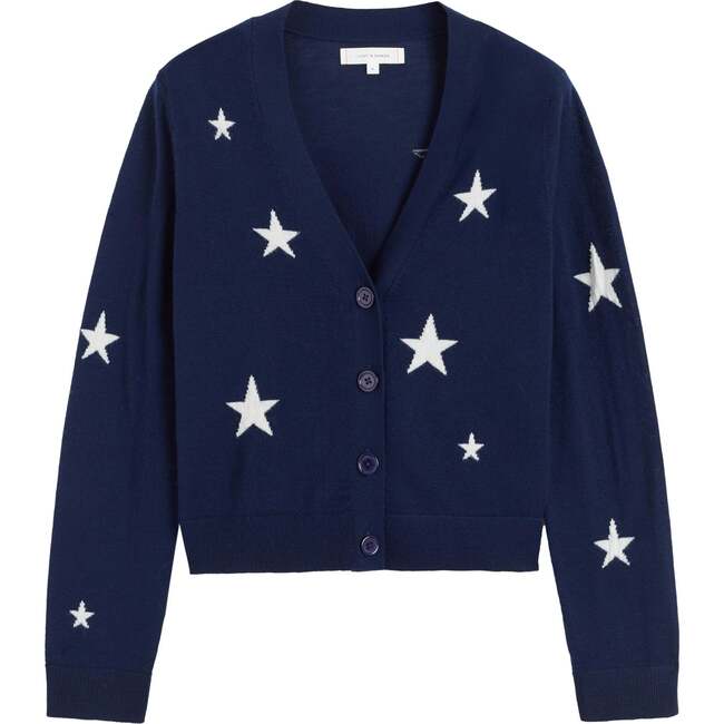 Pure Merino Star Cardigan, Navy - Sweaters - 4