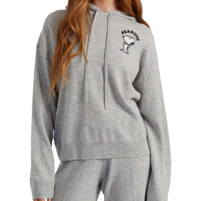 Wool-Cashmere Peanuts Athletics Dpt Hoodie, Light Grey