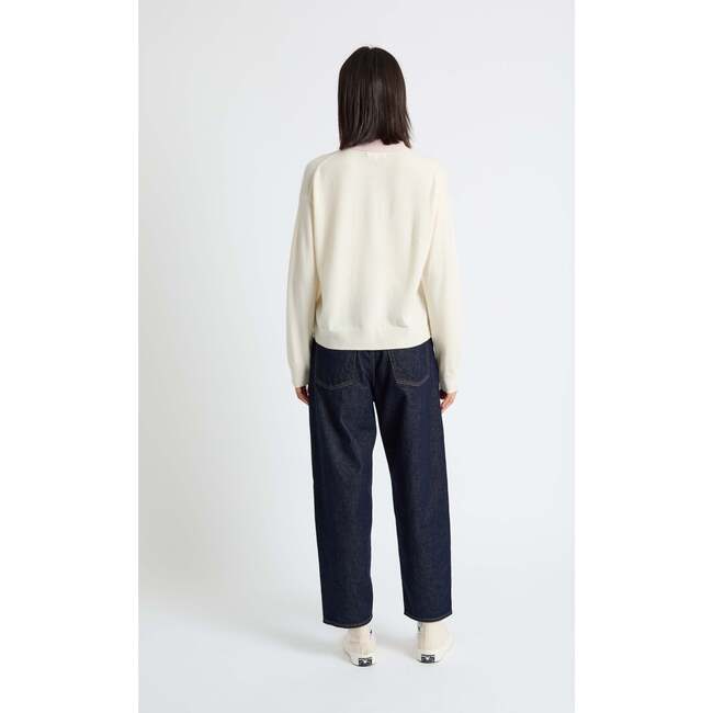 Wool-Cashmere Peanuts Polo Shirt, Cream