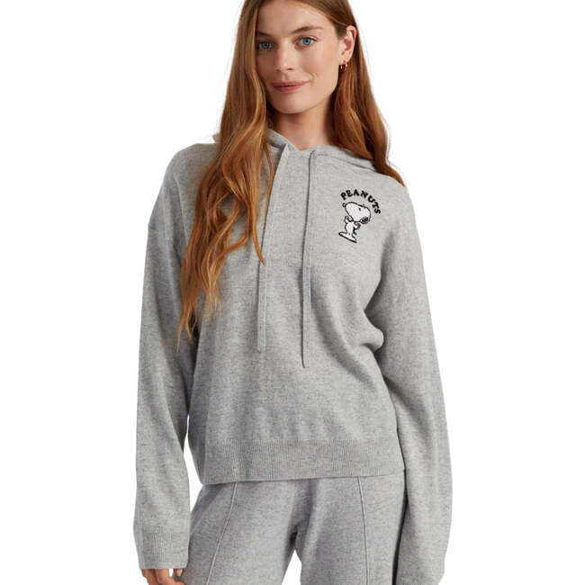 Wool-Cashmere Peanuts Athletics Dpt Hoodie, Light Grey - Sweaters - 3