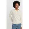 Wool Cashmere Polo Sweater, Cream - Sweaters - 1 - thumbnail